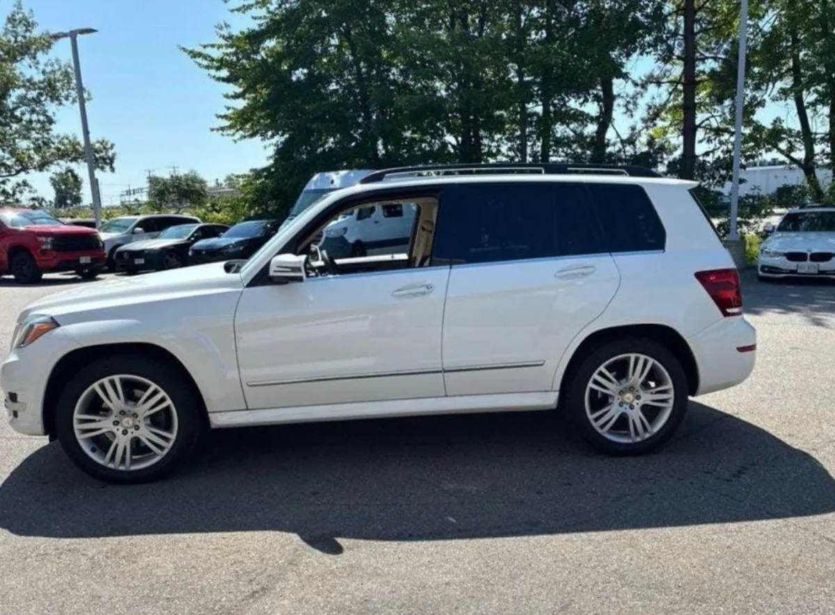 2014 Mercedes-Benz GLK in white, photographed from the driver's side